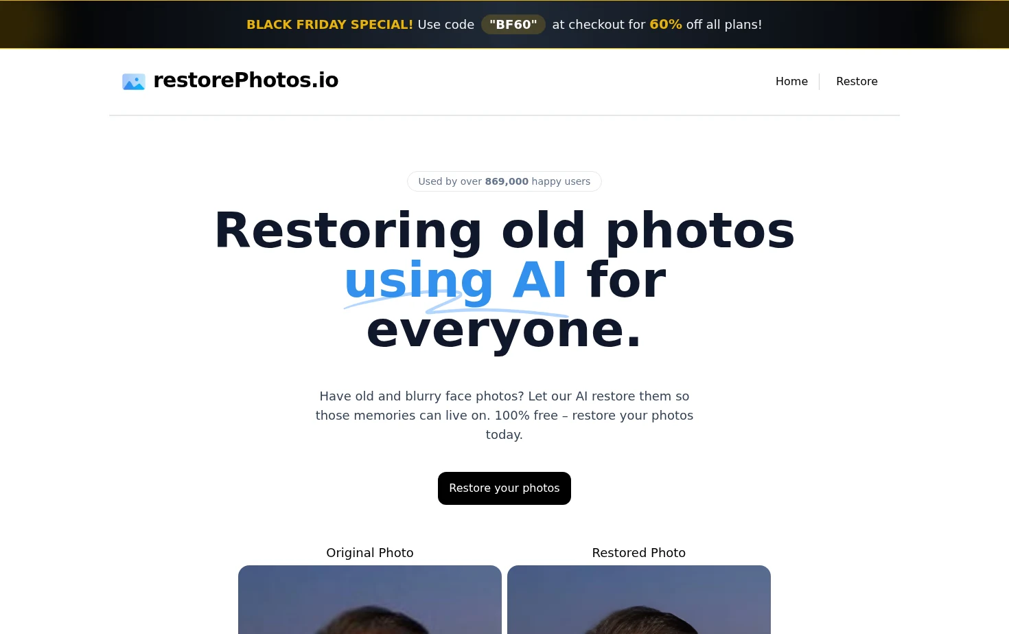 restorePhotos.io 页面快照